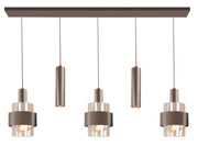 Highlight Marrone 5-Lichts Hanglamp Balk H5684.04 Mat Choco/Glas Thee