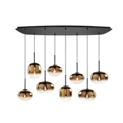 Bellini 8-Lichts Deense ovale Plafondplaat met Gradient Gold glazen