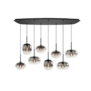 Bellini 8-Lichts Deense ovale Plafondplaat met Gradient Smoke glazen