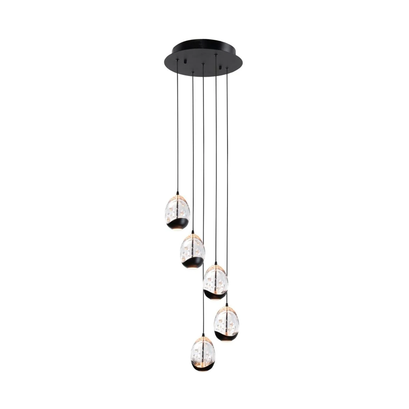 Highlight Clear Egg Rond 5L-Hanglamp Clear/Zwart