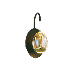 Golden Egg 1-Lichts wandlamp Goud/Zwart