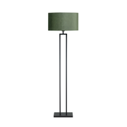 Moderne Monza Vloerlamp Zwart+ Stoffenkap Olijf/Goud