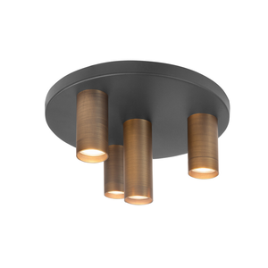 Highlight Perugia 4-Lichts Plafondlamp  P6675.32 Mat Zwart/Brons