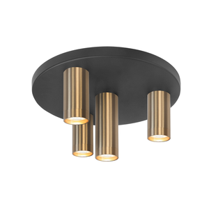 Highlight Perugia 4-Lichts Plafondlamp  P6675.38 Mat Zwart/Mat Goud De Laatste Showroom model NU