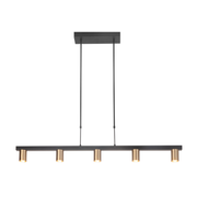 Highlight Perugia 5-Lichts Hanglamp Telescoop H5678.38 Mat goud/Mat Zwart