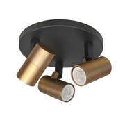 Piccolo 3-Lichts Mini Spot Rond Zwart/Goud De Laatste Showroom model NU: