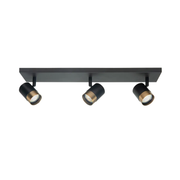 Highlight Savona 3-Lichts spot Balk S7476.32 Zwart/Goud excl. Lichtbron