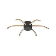Highlight Spider LED Plafonniere 6-arms P6422.01 Mat Goud/Mat Zwart Op=Op De laatste Showroom model