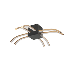 Highlight Spider LED Plafonniere 8-arms P6423.01 Mat Goud/Mat Zwart Op=Op De laatste Showroom model