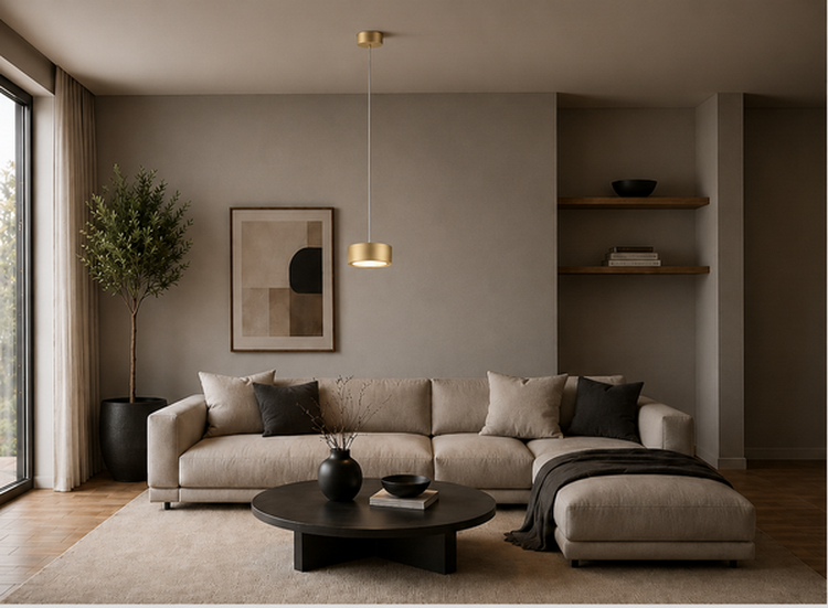 Holtkötter Cara Split 1-Lichts Hanglamp – Campagne/Bronze