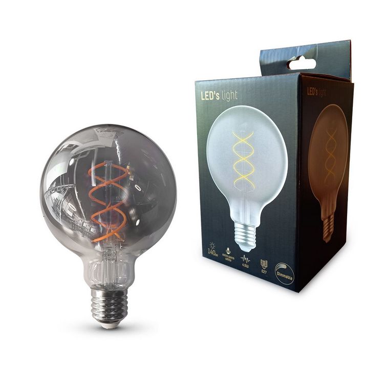 Dimbare Globe Bol G95 Smoke 4,5watt E27  140lumen