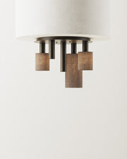 ZTAHL Portofino 5-Lichts Plafondlamp 1840-Platinum + Dark Taupe kappen