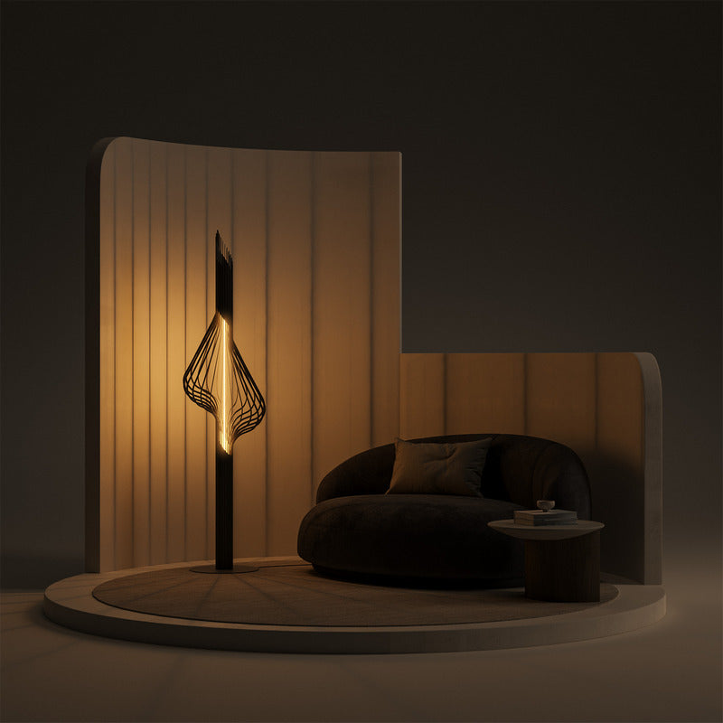 Ztahl New Elba Vloerlamp 195cm 2560-Platinum Inclusief Segula LED Artline Straight lichtbron