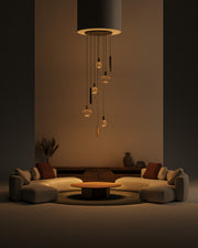 ZTAHL Como 8-Lichts Hanglamp Rond Ø80cm 9146-9005 Zwart Exclusief Lichtbronnen