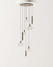 ZTAHL Como 8-Lichts Hanglamp Rond Ø80cm 9146-Platinum Exclusief Lichtbronnen