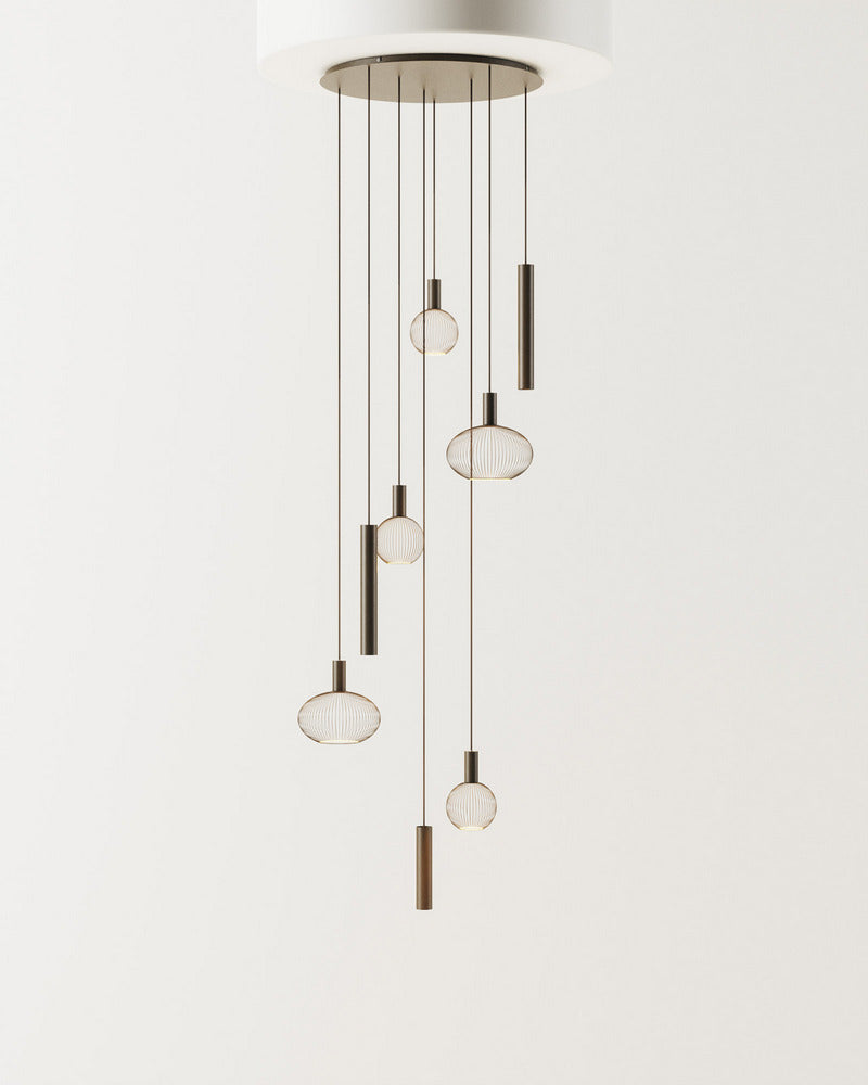 ZTAHL Como 8-Lichts Hanglamp Rond Ø80cm 9146-Platinum Exclusief Lichtbronnen