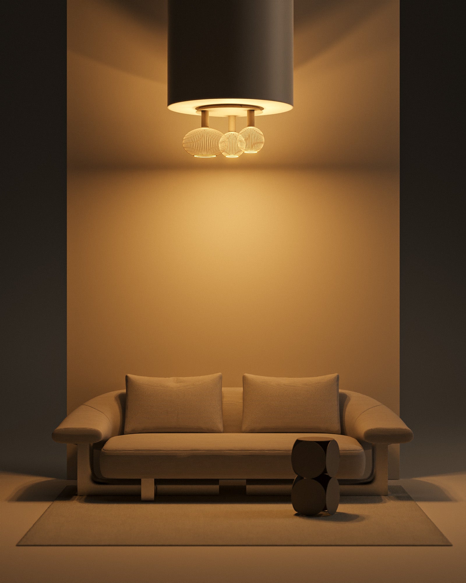 Ztahl Como 3-Lichts Platinum Plafondlamp 9165-Platinum Exclusief Lichtbronnen