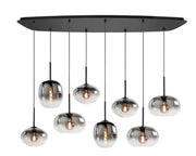 Bellini 8-Lichts Deense ovale Plafondplaat met Gradient Smoke glazen