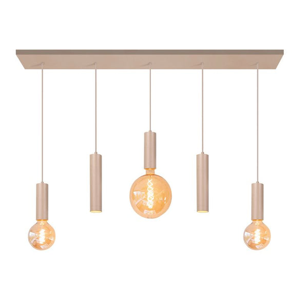 Locarno 5-Lichts Hanglamp op Balk Zand - De Smid Verlichting