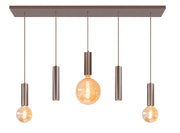 Locarno 5-Lichts Hanglamp op Balk O1080.04 Choco