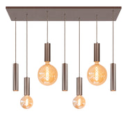 Highlight Locarno 7-Lichts Hanglamp Rechte Plaat O1081.04 Choco