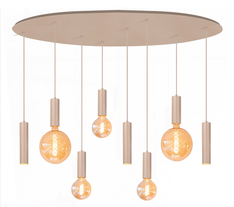 Locarno 8-Lichts Hanglamp Ovaal Zand