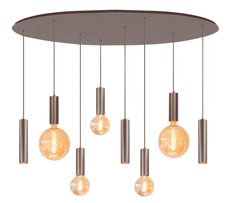 Highlight Locarno 8-Lichts Hanglamp Ovaal O1082.04 Choco