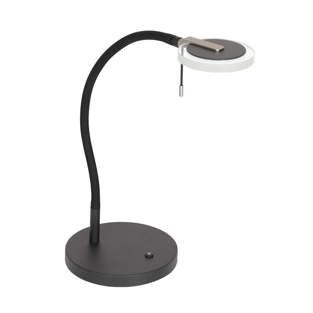 Steinhauer Turound Tafellamp Flex Zwart + Helder glas 3373ZW