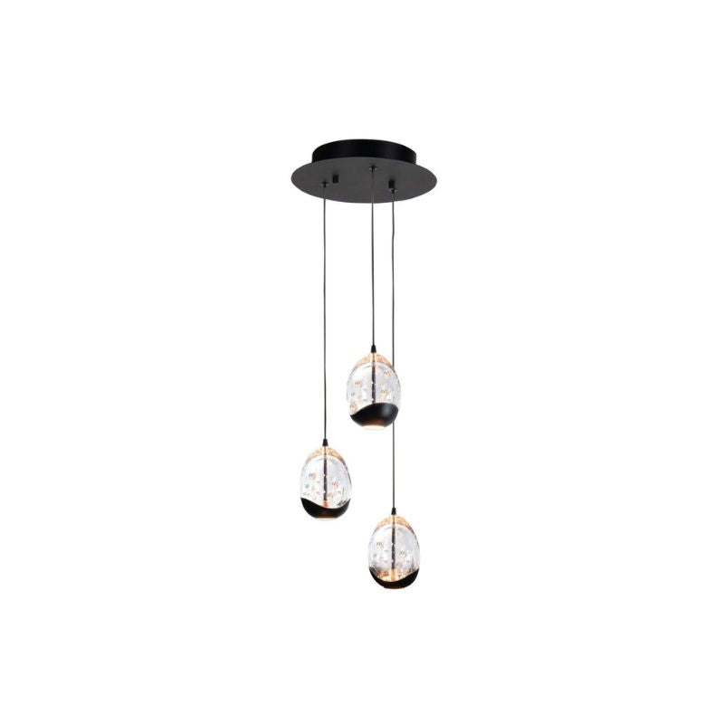 Highlight Clear Egg Rond 3L-Hanglamp ZwartClear
