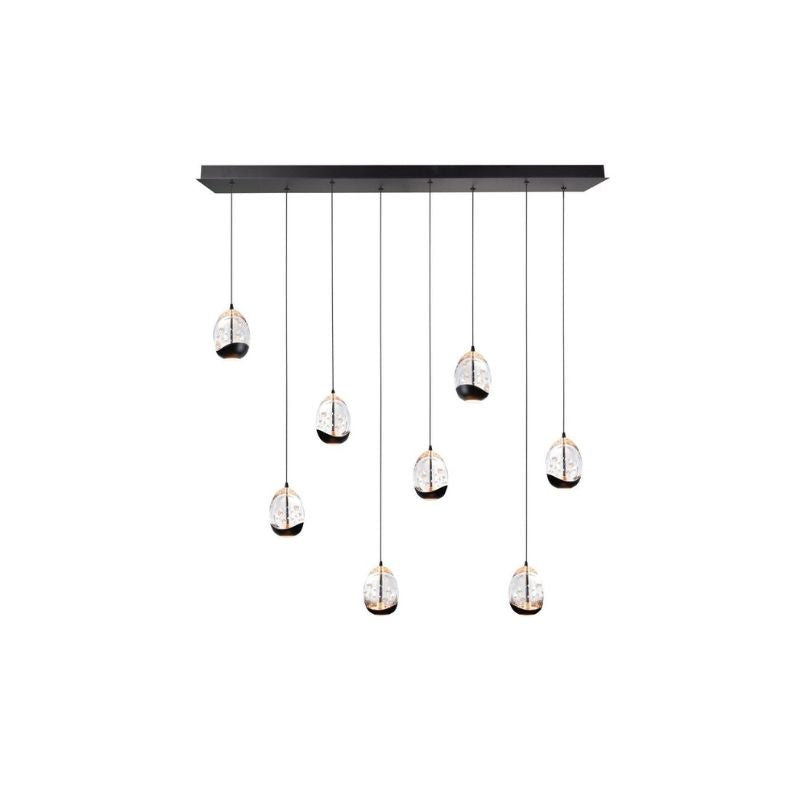 Highlight Clear egg 8-Lichts Hanglamp Balk H5459.20 ZwartClear