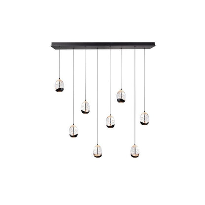 Highlight Clear egg 8-Lichts Hanglamp Balk H5459.20 ZwartClear