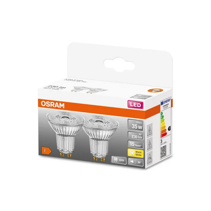 Osram LED Spot (niet dimbaar) PAR1635 2,6watt/35w GU10/827 (2-Pack) Warm wit