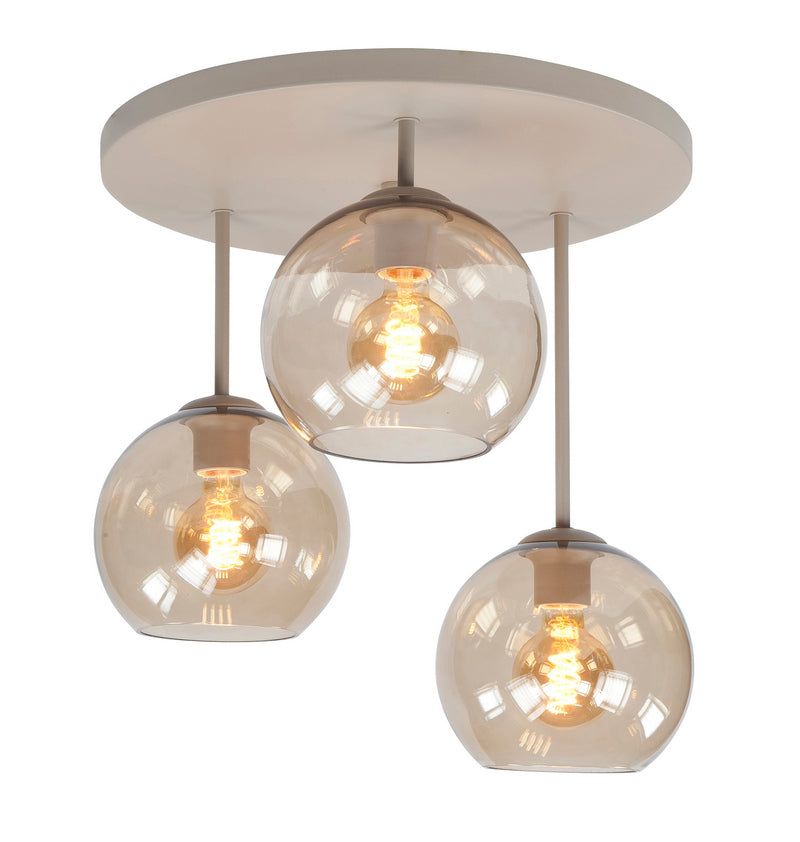 Highlight Fantasy Globe Plafondlamp Zand met Bruine Glazen