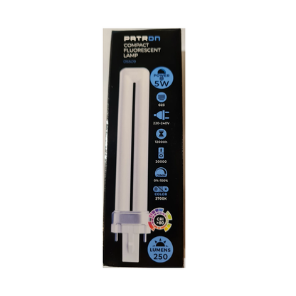 Patron Compact Fluorescentie lamp PL-S lamp 5w kleur 827 2-pins G23