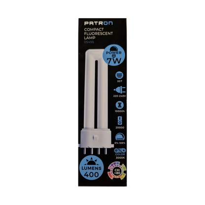 Patron Compact Fluorescentie lamp  PL-S lamp 7w kleur 830 4-pins G23/ 2G7