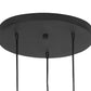 Highlight Perugia 3-Lichts Hanglamp op Ronde Plaat Zwart/Semi Smoke Glas