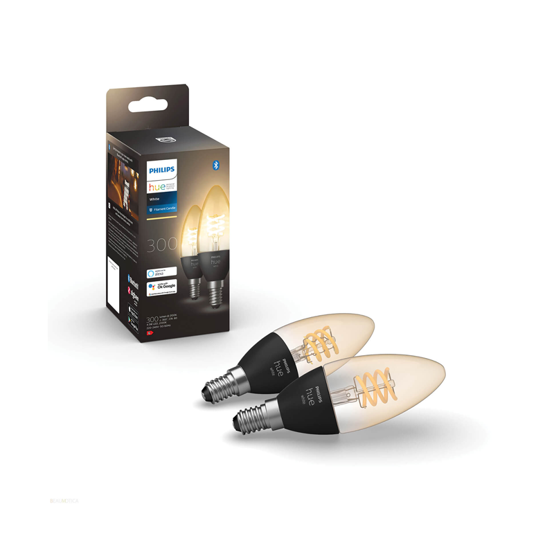 Philips HueW 4.5W Fil Candle E14 2p