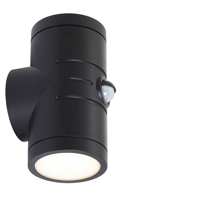 Rondo Sensor Zwart Outdoor Up & Downlight Ip65 Zwart