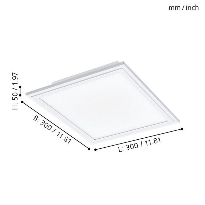 New Bari LED Plafondlamp Wit 30x 30cm