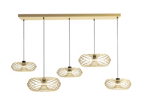 Soft Steel 5-Lichts Hanglamp Nimbus Sand Gold 5 x 620Lumen