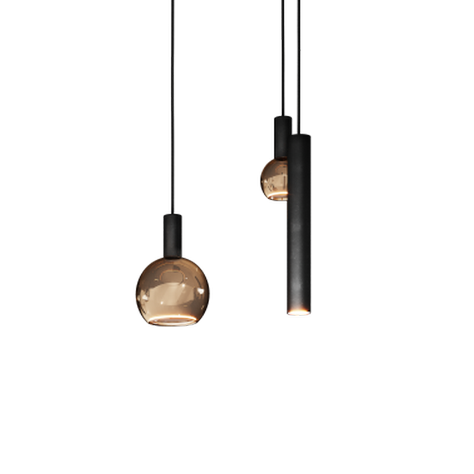 Ztahl Riva hanglamp 5-Lichts 4302-9005 Ral Structuur Zwart - De Smid Verlichting