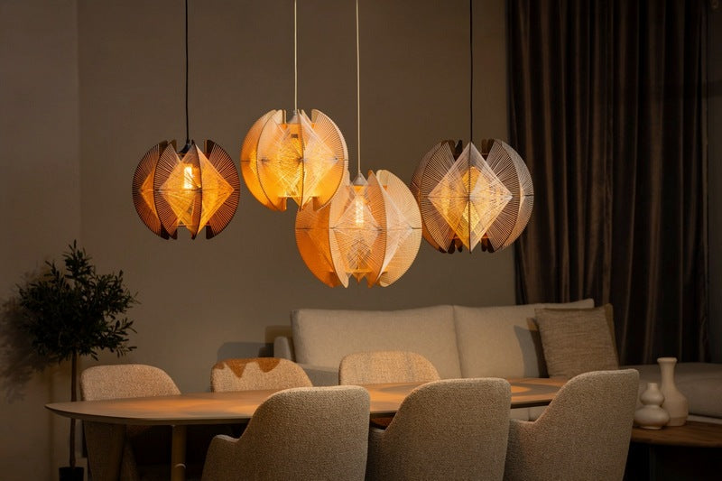 ETH Jessica Hanglamp Walnoot  E27 Max 9W. Ø50cm 2.5m Cable