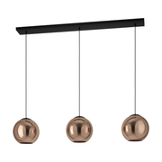 Cordoba 3L-Hanglamp Balk Zwart/Koper390095 De Laatste Showroom model NU