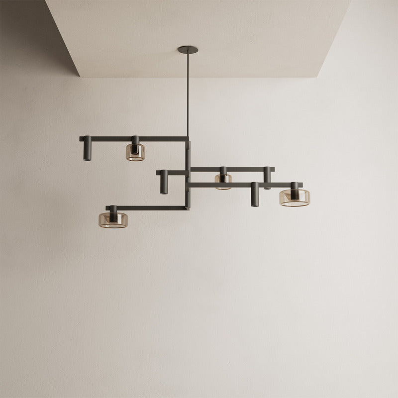 Ztahl Palau 8-Lichts Hanglamp Zwart 2100-7022 Metallic