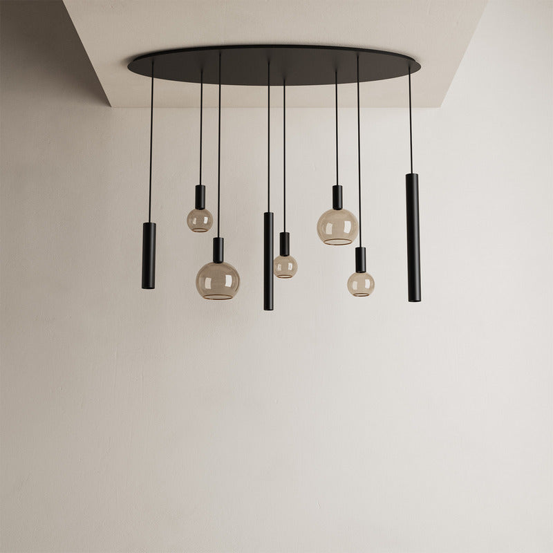 Ztahl Riva 8 Lichts Ovaal Zwart 4310-9005 140x50cm