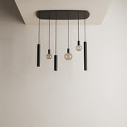 Ztahl Riva 6-Lichts Hanglamp Deens Ovaal 4316-9005 Mat Zwart 110x50cm