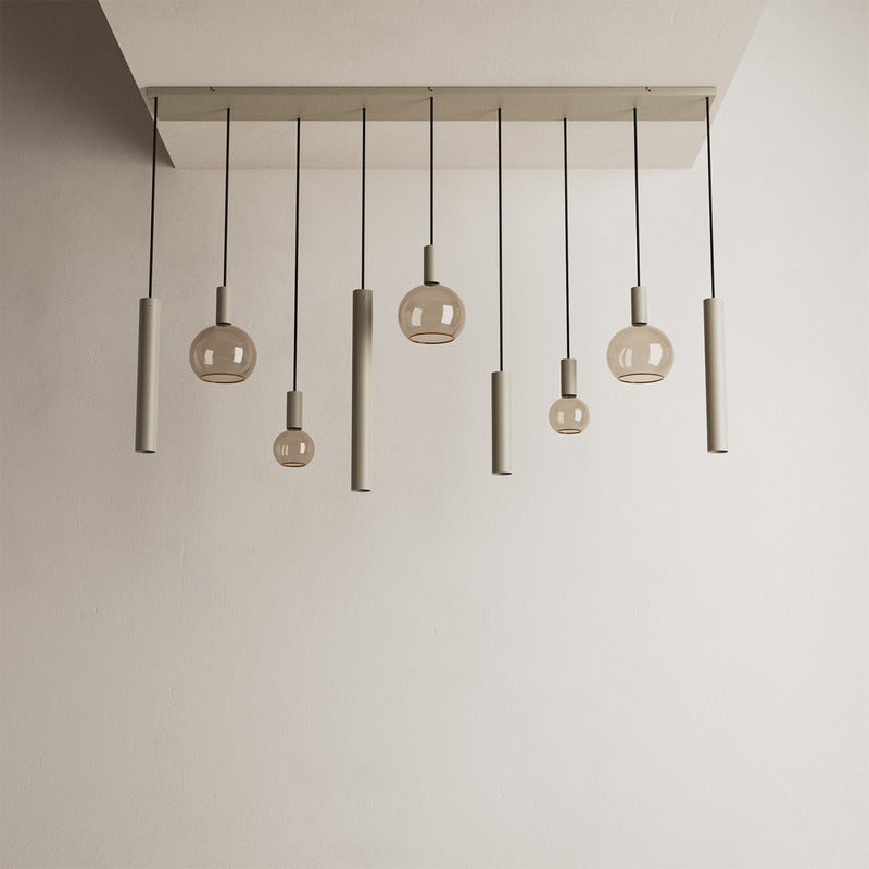 Ztahl Riva 9-Lichts Hanglamp Recht 4325-Quartz