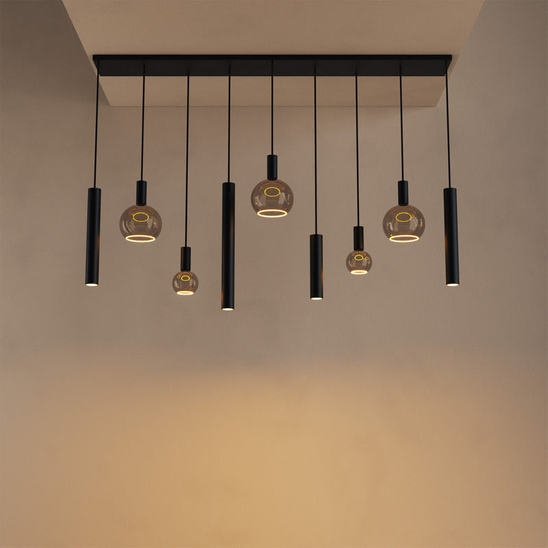 Ztahl Riva 9-Lichts Hanglamp 170 x 22cm 4325-9005 Zwart Structuur