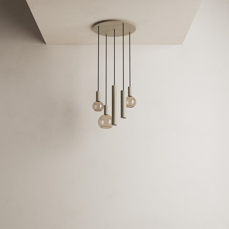 Ztahl Riva 5-Lichts Hanglamp Rond 4330-Quartz Ø50cm Quartz exclusief lichtbron