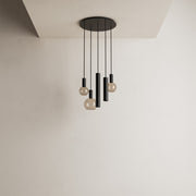 Ztahl Riva 5-Lichts Hanglamp Rond Ø50cm 4330-9005 Zwart exlcusief lichtbron - De Smid Verlichting